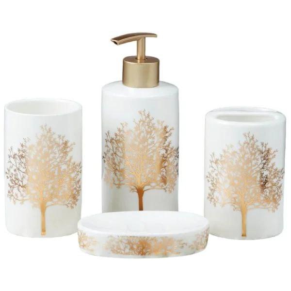 Ensemble d'Accessoires de Salle de Bain en Céramique 4 Pièces