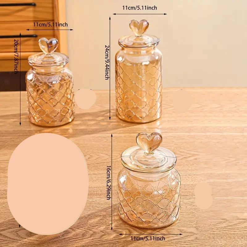 Pot en verre transparent hermétique pour le stockage des aliments.