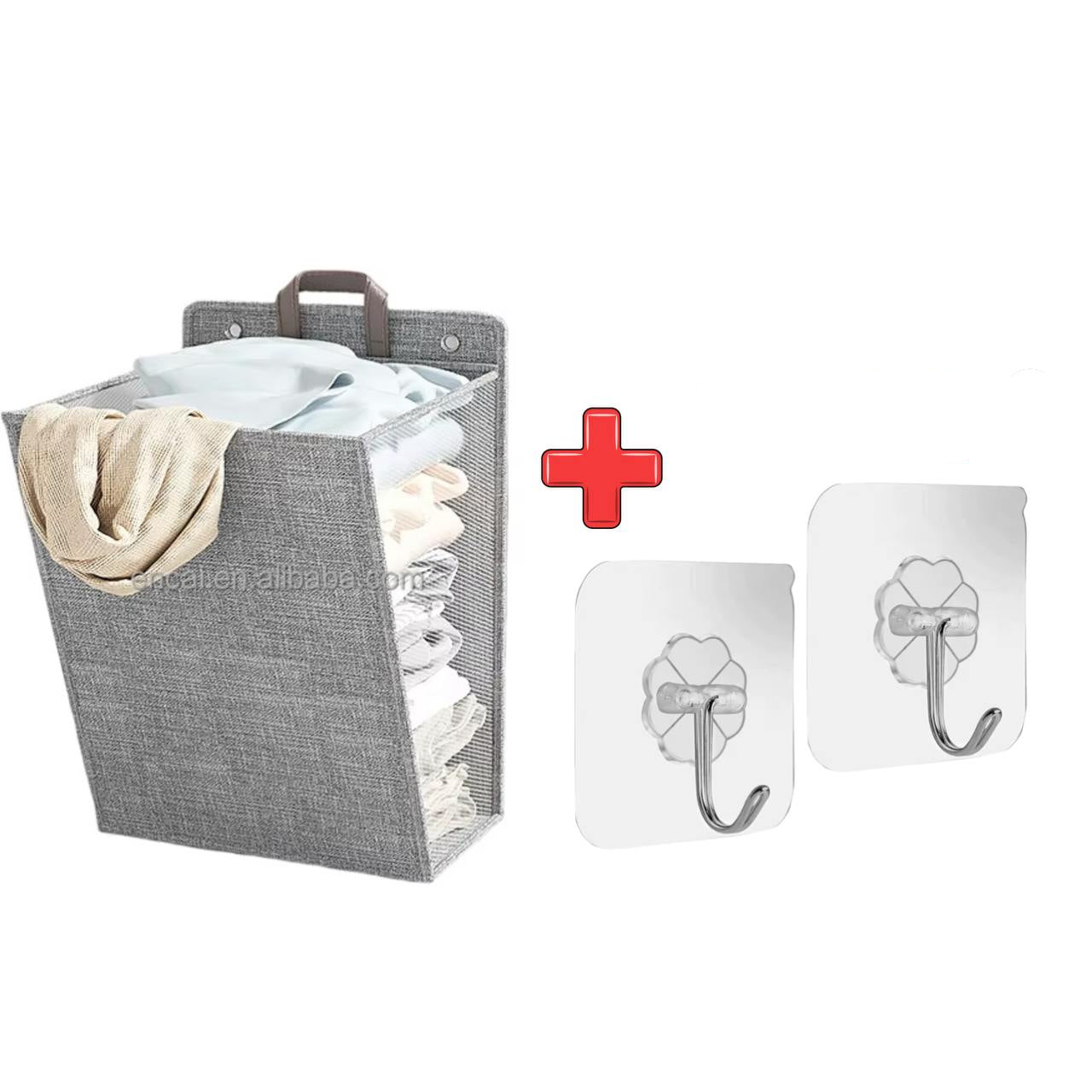 Panier à Linge Suspendu Multifonction + 2 crochets muraux