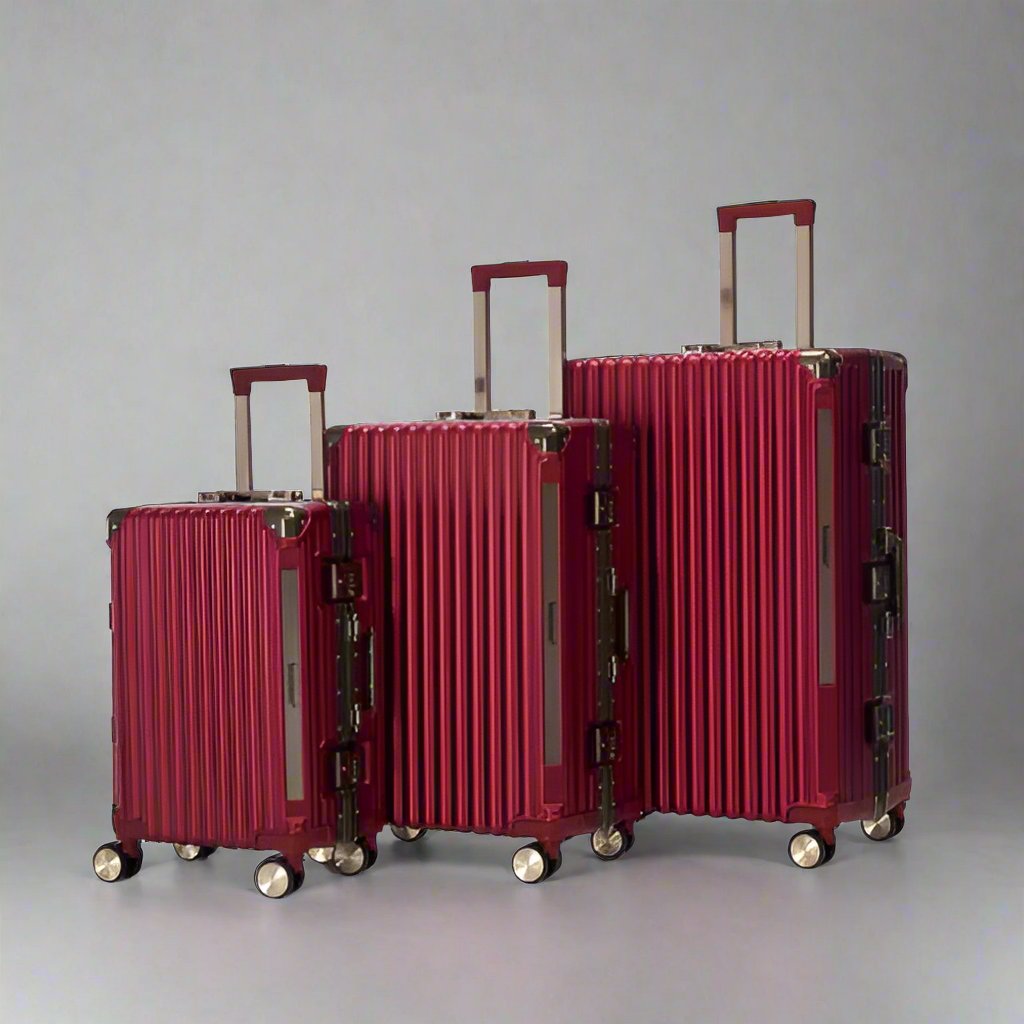 Ensemble de bagages de luxe en aluminium, 3 pièces