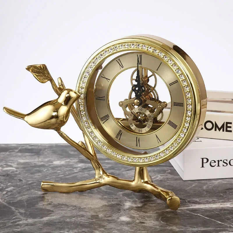 Réveil en Cuivre Pur – Horloge de Bureau