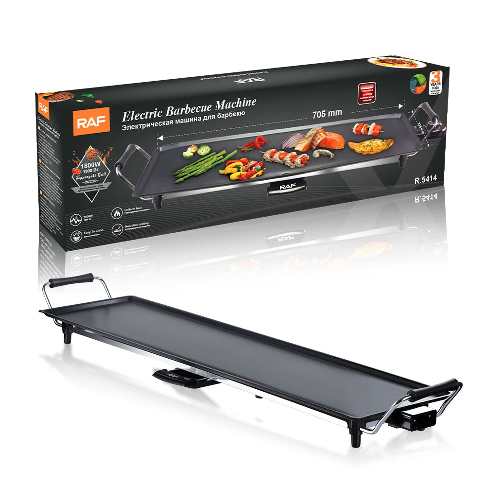 Barbecue Électrique RAF – Portable, Antiadhésif, Sans Fumée