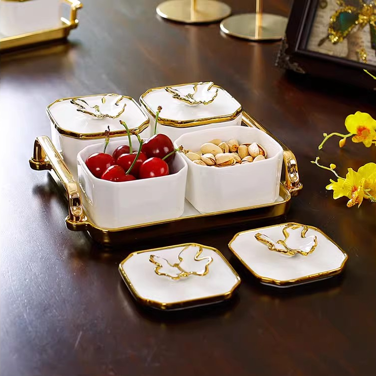 Assiette de fruits en céramique européenne haut de gamme