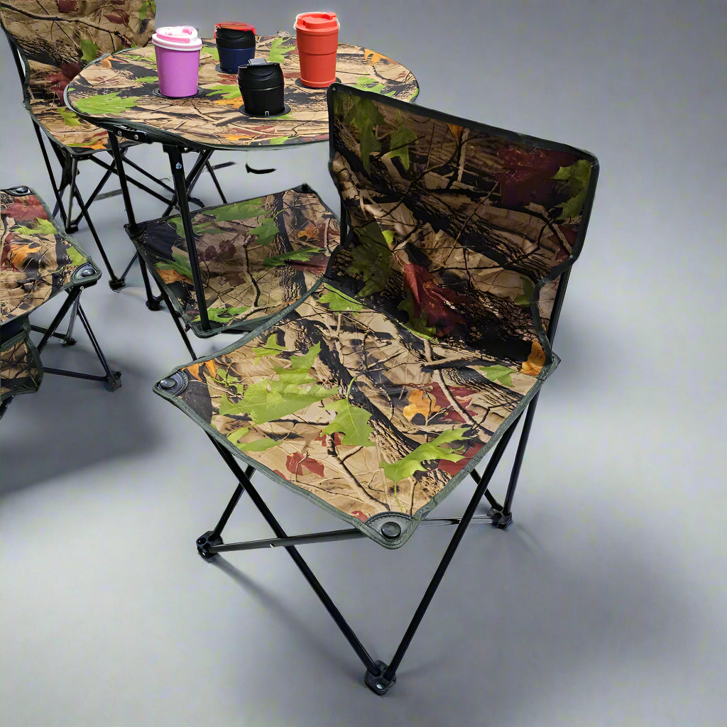 Ensemble de Camping Pliable avec Table et 4 Chaises