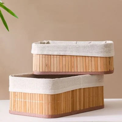 Lot de 3 paniers de Rangement en Bambou
