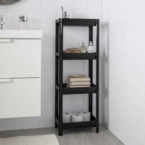 Étagère de Rangement en Plastique Robuste, 4 Niveaux