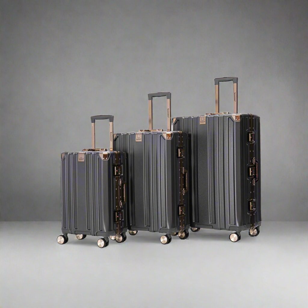 Ensemble de bagages de luxe en aluminium, 3 pièces