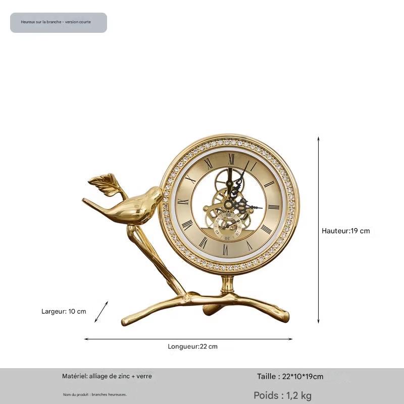 Réveil en Cuivre Pur – Horloge de Bureau