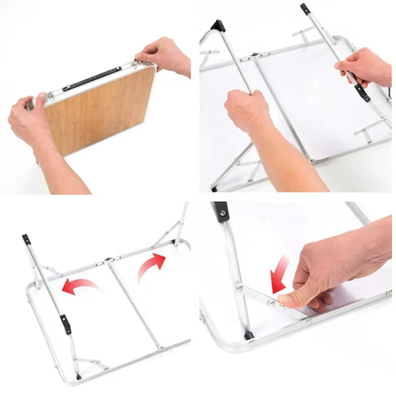 Table de Camping Pliable en Bambou