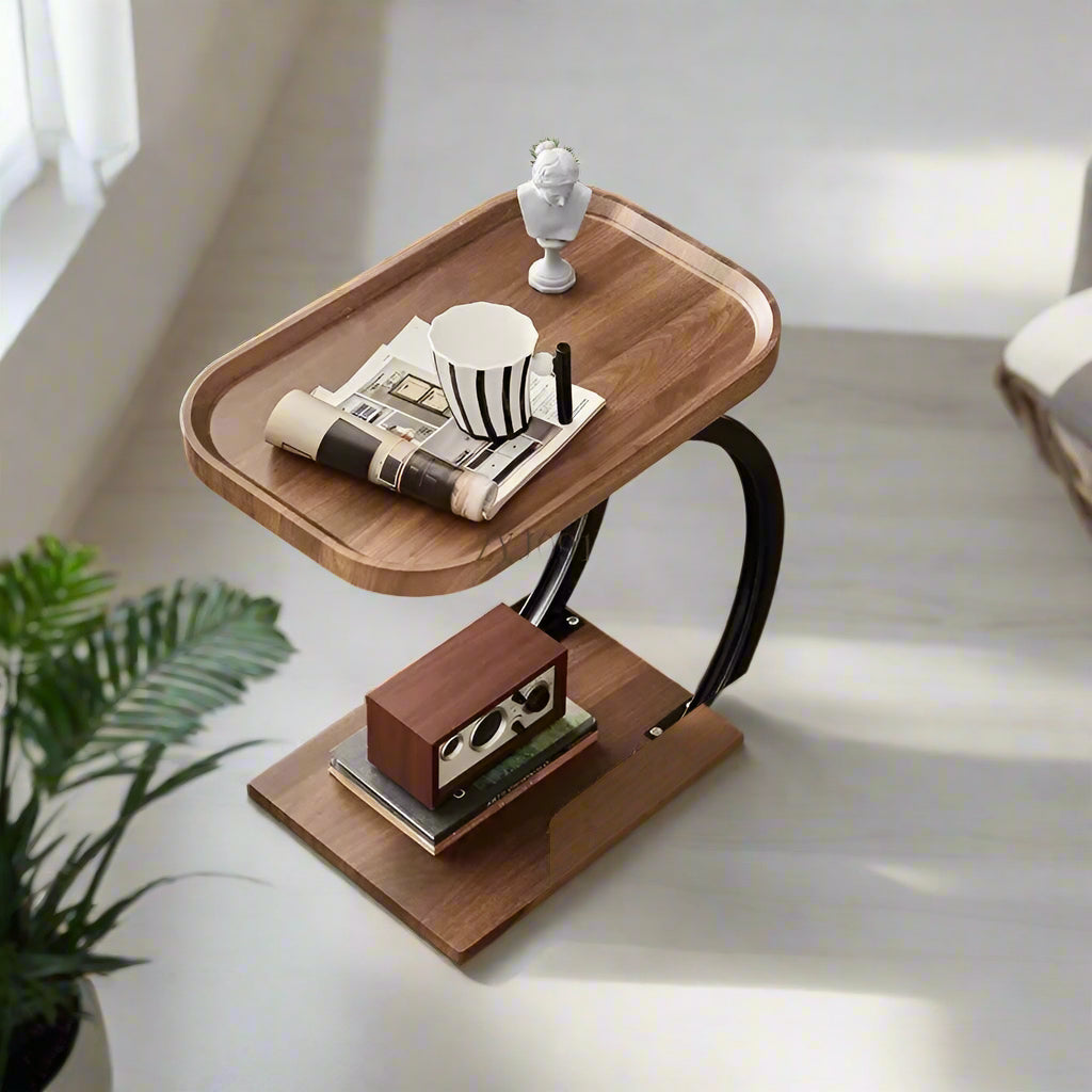 Petite Table d'Angle Mobile de Luxe – Élégance Fonctionnelle