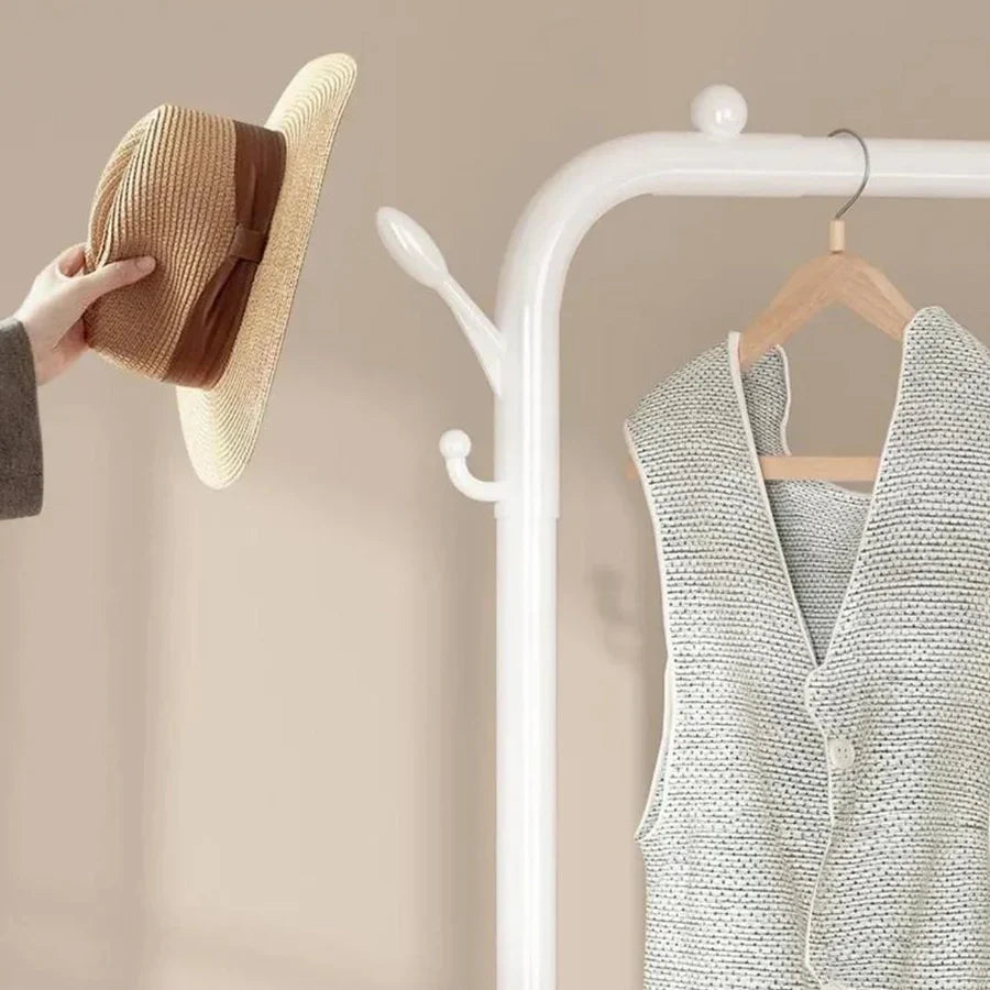 Portant à vêtements avec 3 étagères de rangement