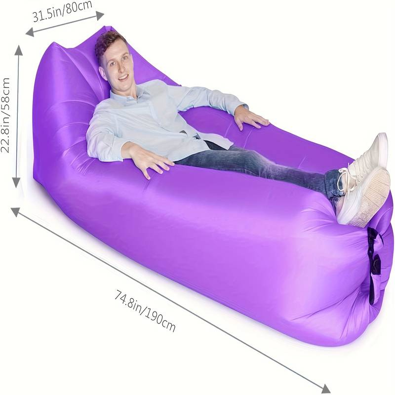 Canapé paresseux d'air de tissu de polyester pour le camping extérieur et la plage