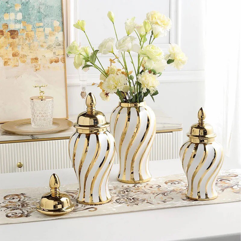 Pot à gingembre en porcelaine avec couvercle