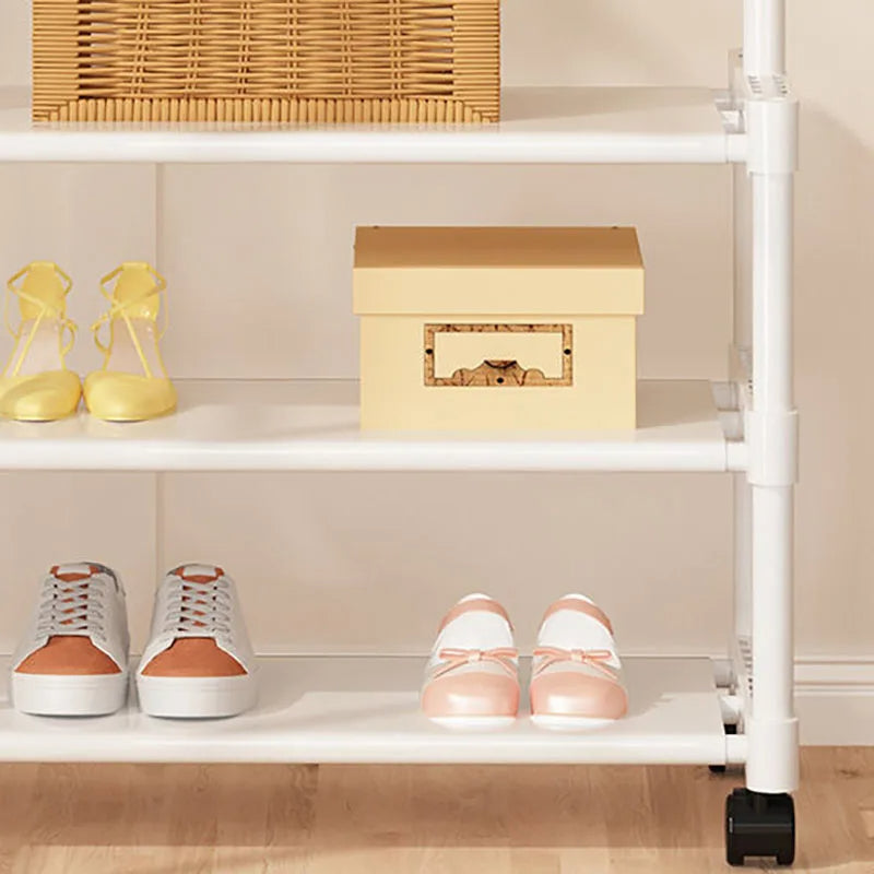 Portant à vêtements avec 3 étagères de rangement