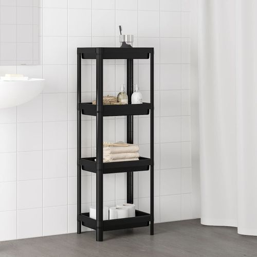 Étagère de Rangement en Plastique Robuste, 4 Niveaux
