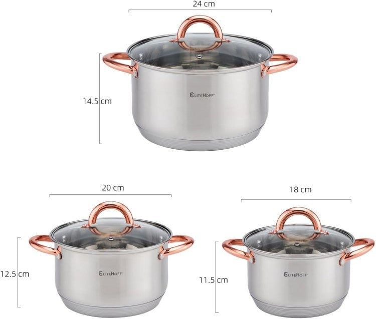 Ensemble de Casseroles Inox 7 Couches