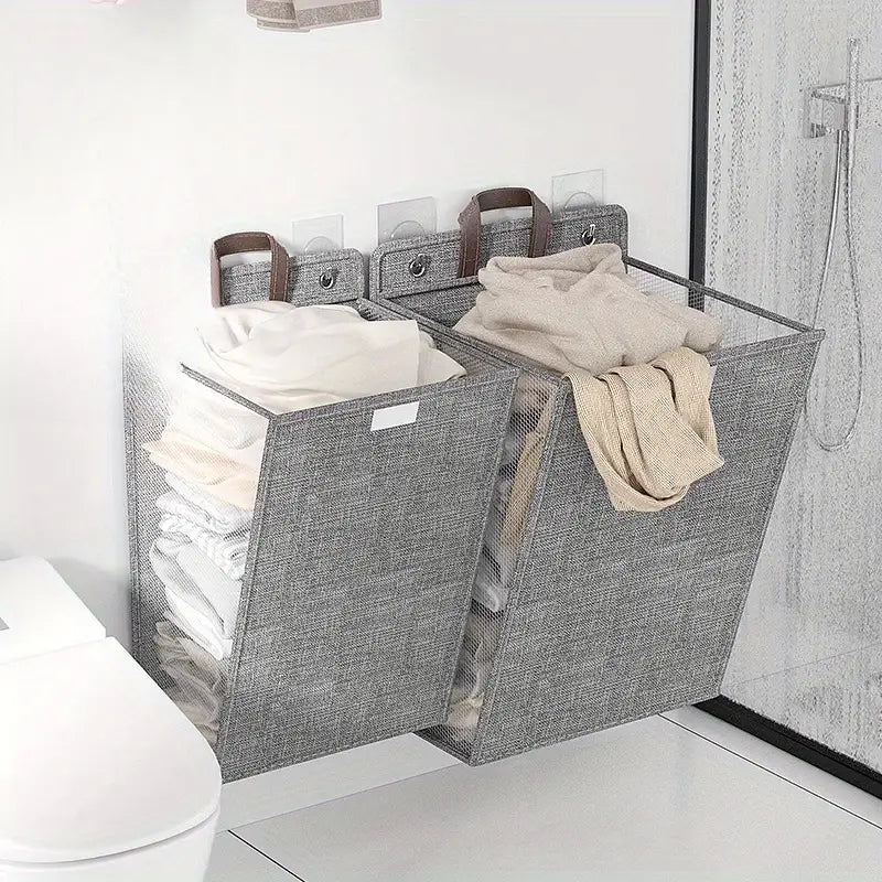 Panier à Linge Suspendu Multifonction + 2 crochets muraux