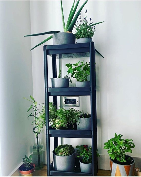 Étagère de Rangement en Plastique Robuste, 4 Niveaux
