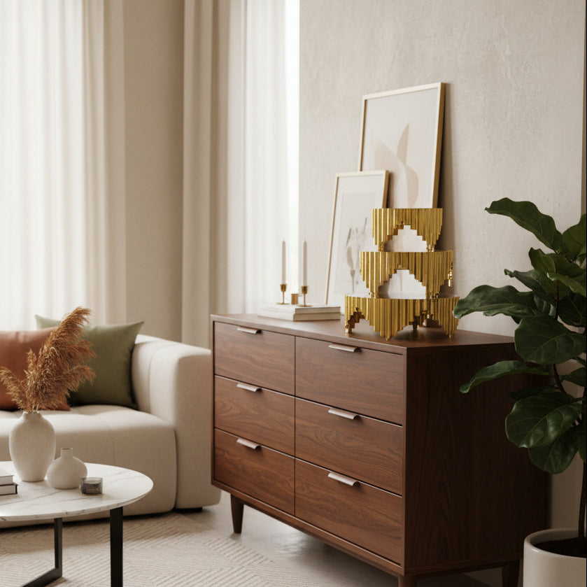 Set de 3 Présentoirs Miroir Dorés