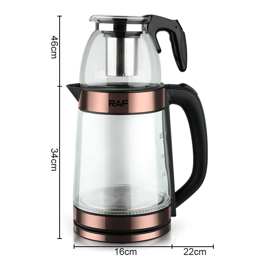 Bouilloire électrique en verre de 2,2 litres