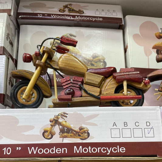 Maquette Moto en Bois Vintage Décoration et Cadeau Unique