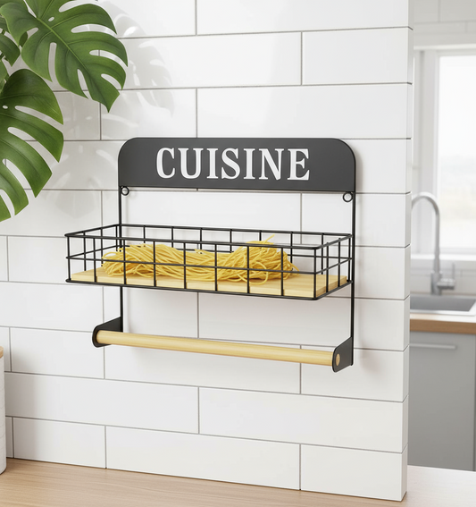 Étagère Murale avec Porte-Rouleau
