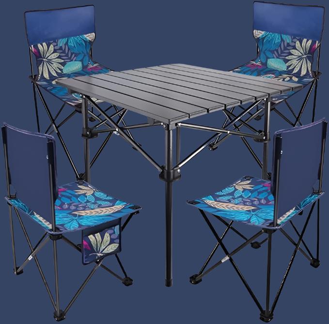 Ensemble 5 pièces : table pliante de qualité + 4 chaises.