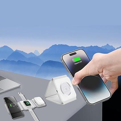 Chargeur à Induction 3-en-1, Station de Charge Rapide Portable Universelle