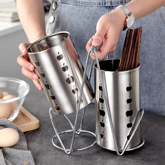Support pour Ustensiles de Cuisine en Acier Inoxydable