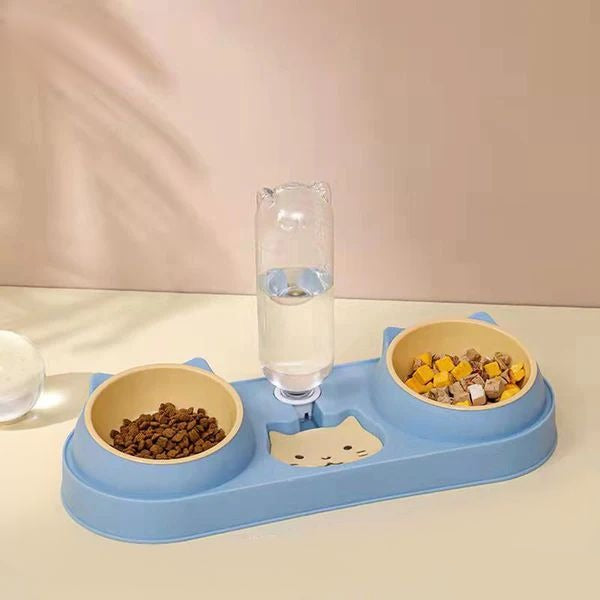 Distributeur d'Eau et de Nourriture pour Chien et Chat – 3 en 1