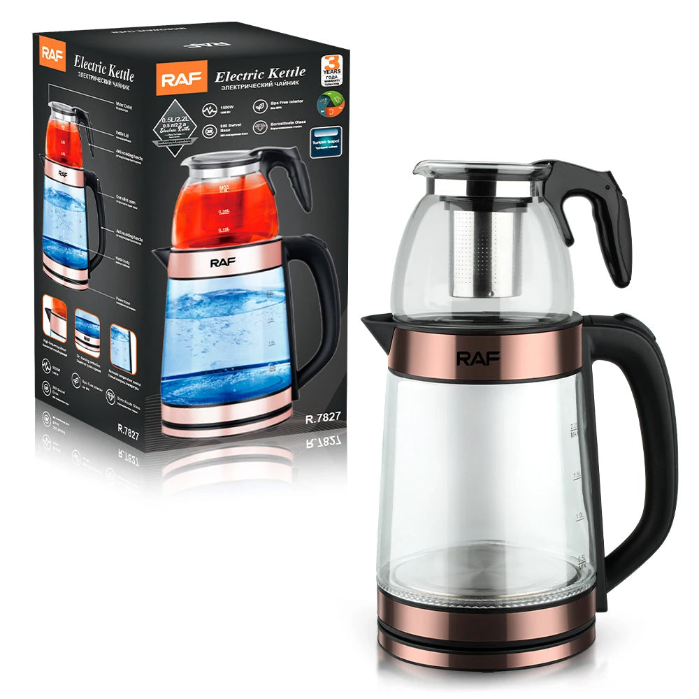 Bouilloire électrique en verre de 2,2 litres