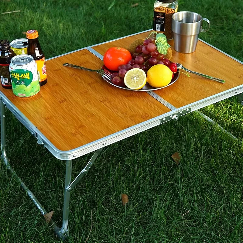 Table de Camping Pliable en Bambou