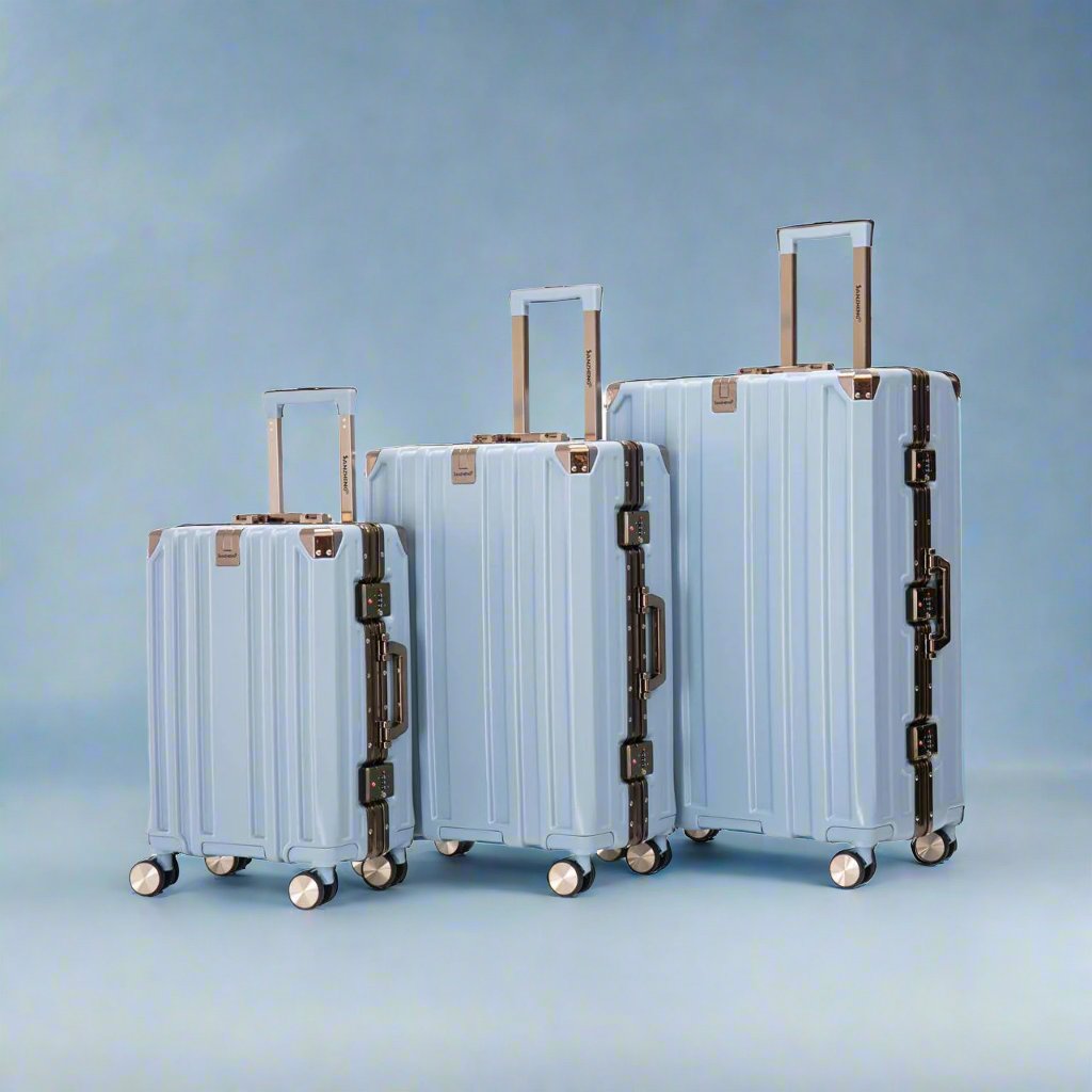 Ensemble de bagages de luxe en aluminium, 3 pièces