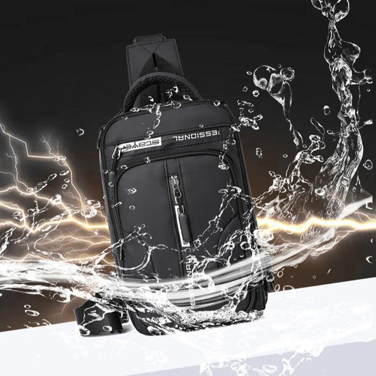 Sac À Bandoulière Avec 6 Poches Unisex Étanche Avec Port De Charge Usb