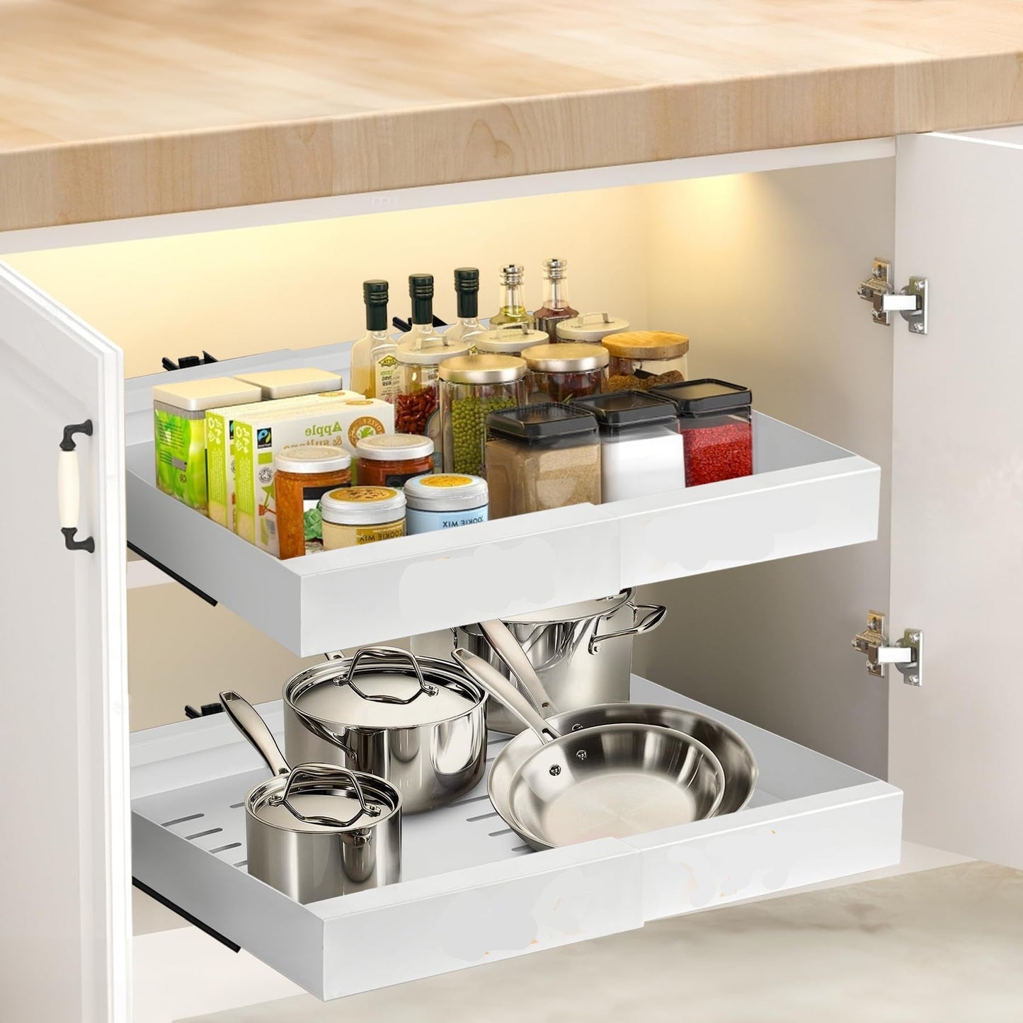 Organiseur de placard extensible avec tiroirs coulissants