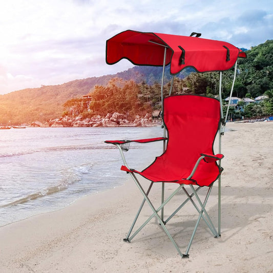 Chaise de camping confortable avec parasol réglable