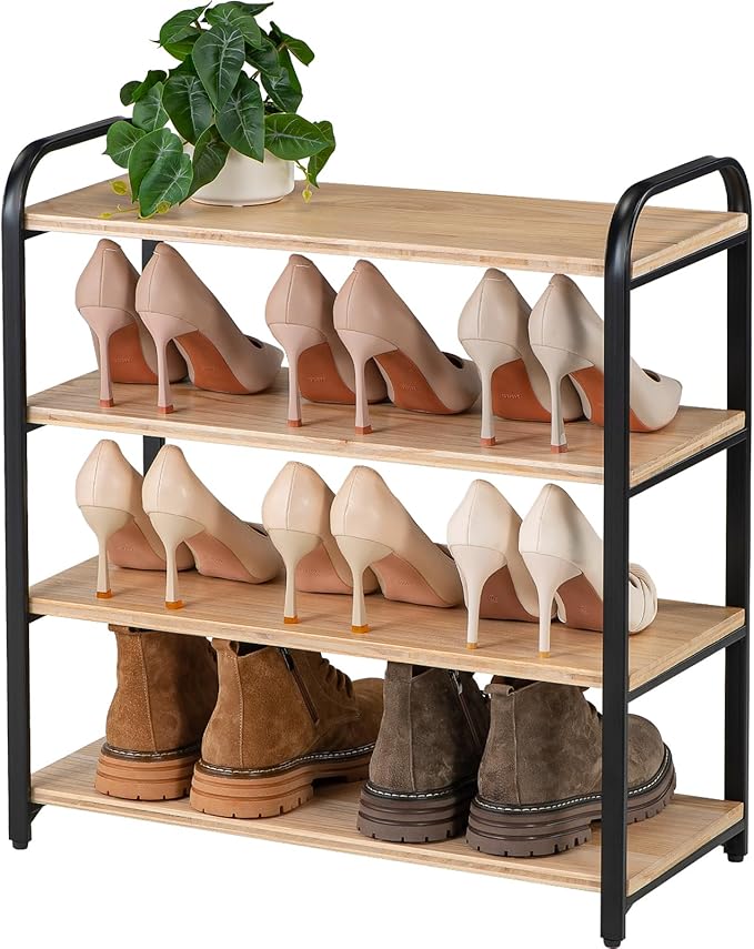 Étagère à Chaussures en Bois Rehaussée