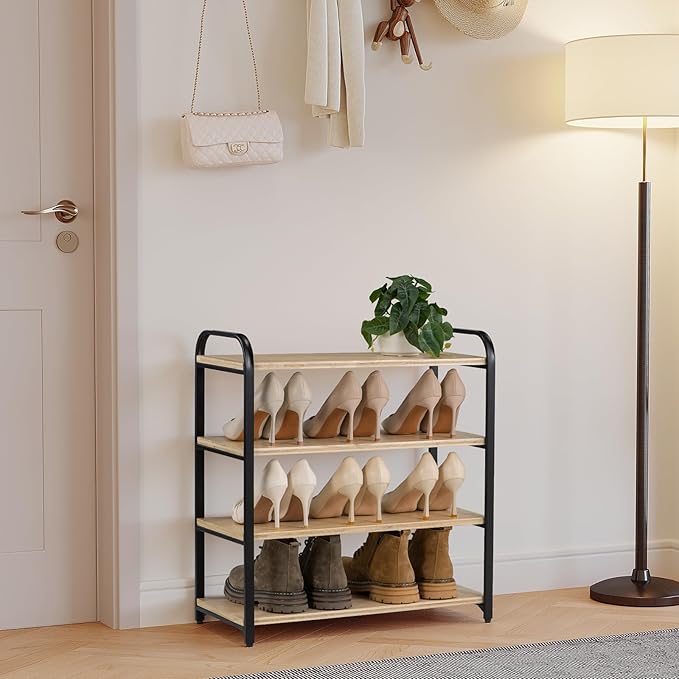 Étagère à Chaussures en Bois Rehaussée