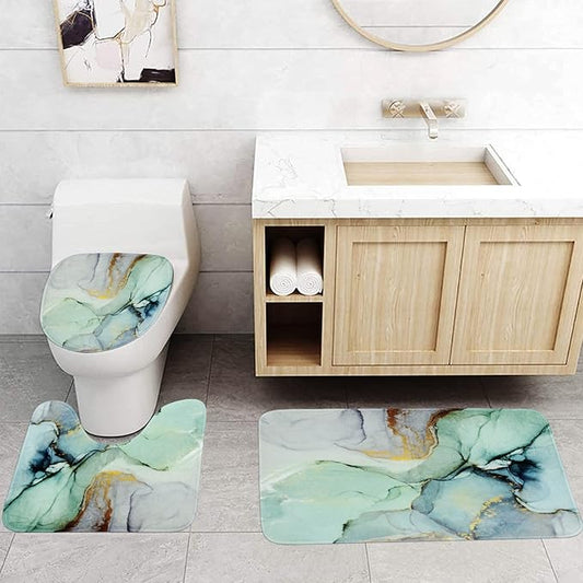 Tapis de bain en marbre vert créatif