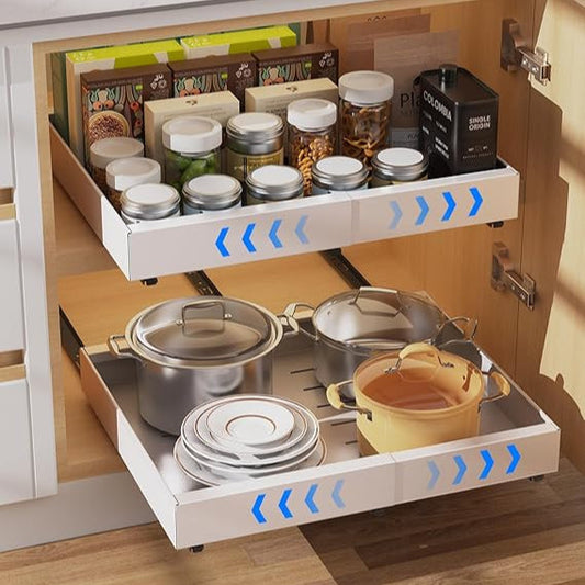 Organiseur de placard extensible avec tiroirs coulissants