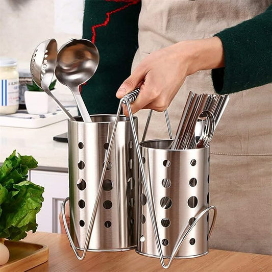 Support pour Ustensiles de Cuisine en Acier Inoxydable