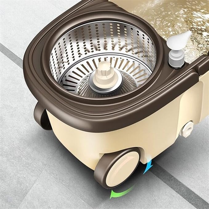 Machine de nettoyage et de nettoyage des sols à balai rotatif à 360° avec 2 recharges en microfibre