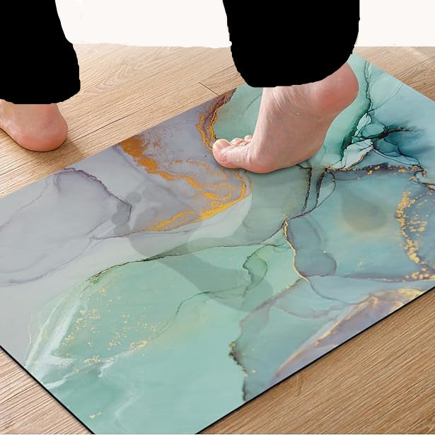Tapis de bain en marbre vert créatif