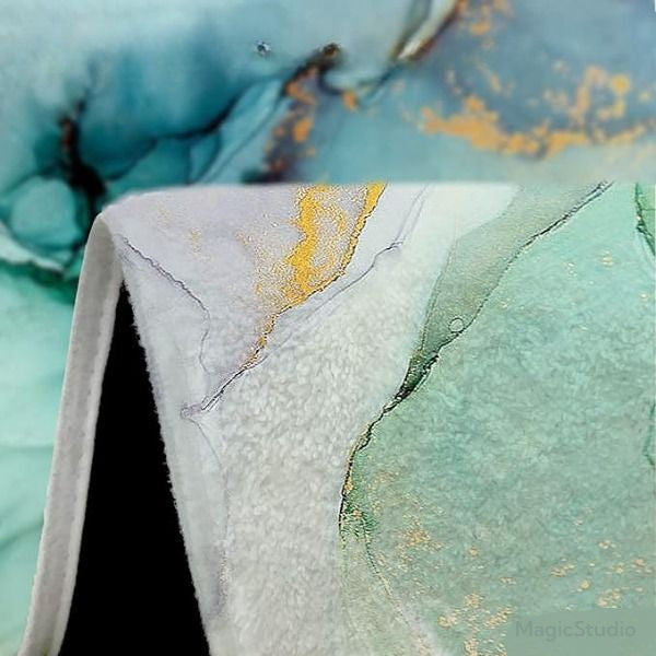 Tapis de bain en marbre vert créatif