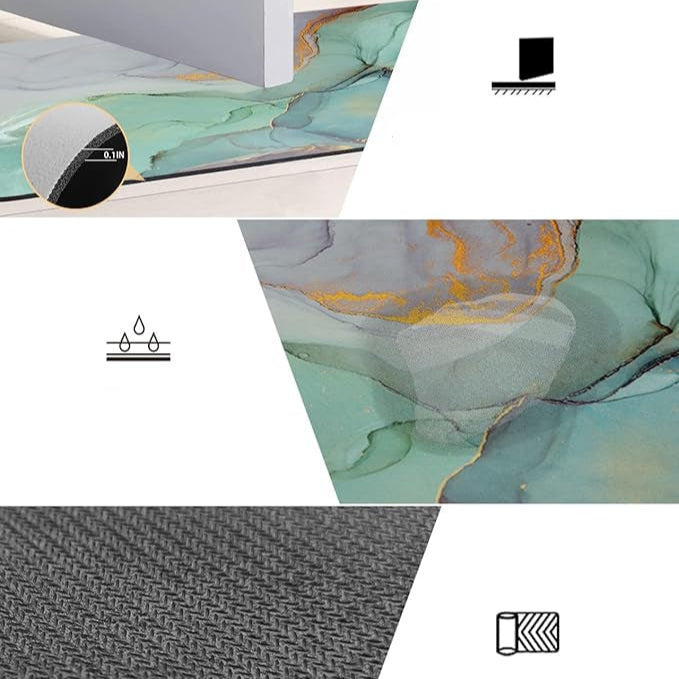 Tapis de bain en marbre vert créatif