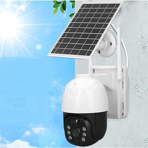 Caméra Sécurité avec Panneau Solaire HD, 355°