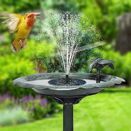 Fontaine solaire pour bain d'oiseaux avec pompe