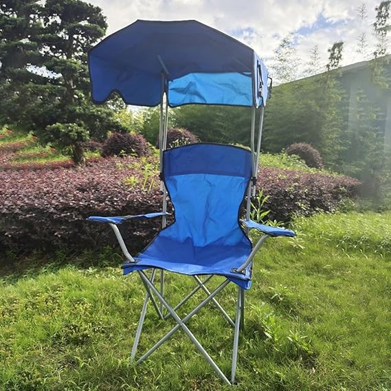 Chaise de camping confortable avec parasol réglable
