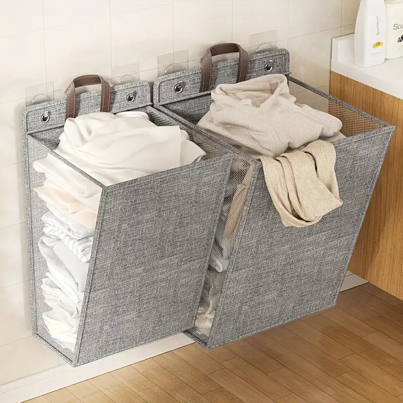 Panier à Linge Suspendu Multifonction + 2 crochets muraux