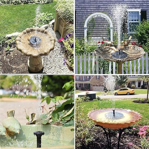 Fontaine solaire pour bain d'oiseaux avec pompe